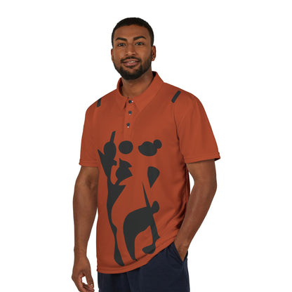 Rustic Orange Abstract Black Design Sanji Inspired Polo Shirt
