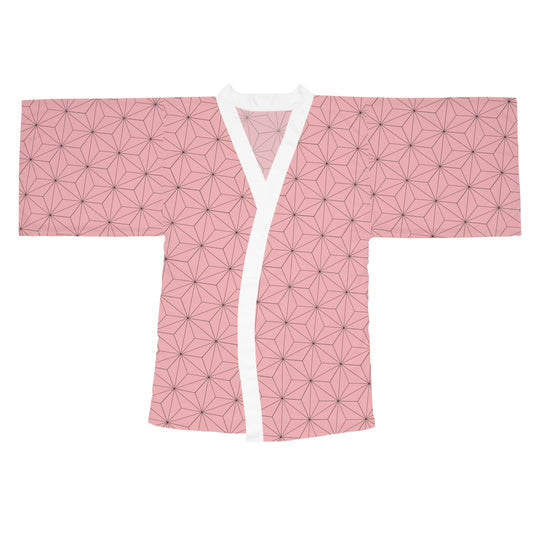 Pink Long Sleeve Nezuko  Inspired Kimono
