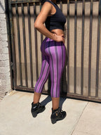 Arcane Jinx Capri Leggings, Netflix League of Legends Inspired Cosplay Casual Purple Pants Lol Video Gaming Apparel Birthday Gift for Her