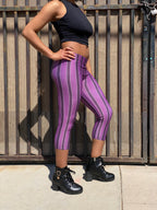 Arcane Jinx Capri Leggings, Netflix League of Legends Inspired Cosplay Casual Purple Pants Lol Video Gaming Apparel Birthday Gift for Her