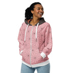 Nezuko Pink Zip Up Hoodie, Demon Slayer Inspired Anime Fan Zipper Jacket Kamado Haori Cosplay Winter Christmas Clothing Gift for Girlfriend