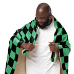 Demon Slayer Sherpa Blanket Anime Tanjiro Manga Fuzzy Merch Haori Design Manga Gift Decor Warm Winter Large Coach Throw