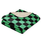 Demon Slayer Sherpa Blanket Anime Tanjiro Manga Fuzzy Merch Haori Design Manga Gift Decor Warm Winter Large Coach Throw