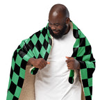 Demon Slayer Sherpa Blanket Anime Tanjiro Manga Fuzzy Merch Haori Design Manga Gift Decor Warm Winter Large Coach Throw