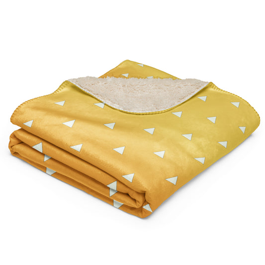 Yellow Zenitsu Inspired Sherpa Blanket