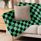 Demon Slayer Sherpa Blanket Anime Tanjiro Manga Fuzzy Merch Haori Design Manga Gift Decor Warm Winter Large Coach Throw