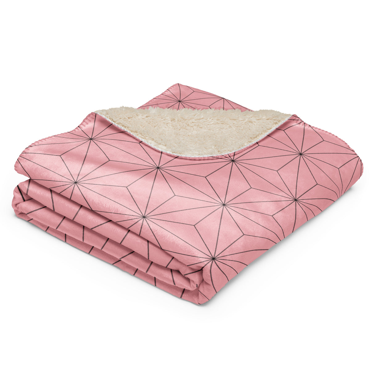 Pink Sherpa Nezuko Inspired Blanket